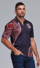 Load image into Gallery viewer, Aboriginal Art Unisex Polo NAIDOC 2020 Voice of Land with Pocket
