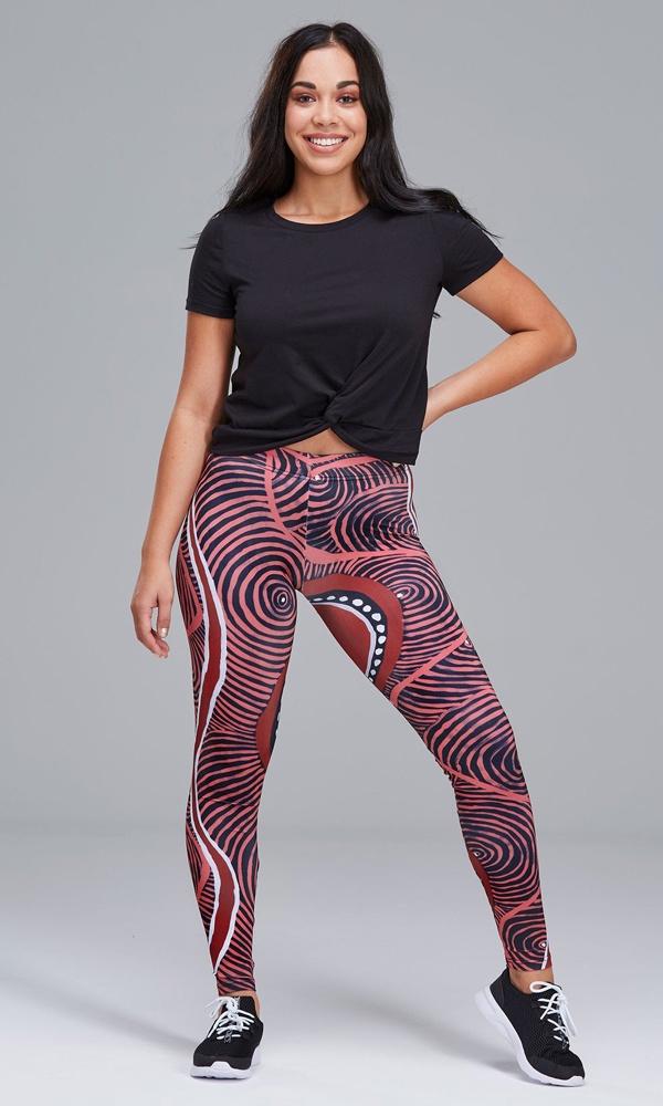 Aboriginal Art Adults Leggings Voice of Land