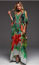 Load image into Gallery viewer, Silk Kaftan Long with Split Escape to Paradise
