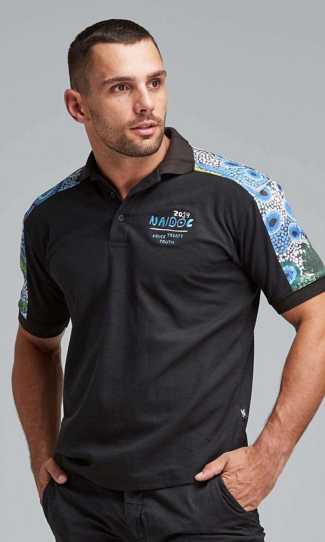 Aboriginal Art Unisex Cotton Polo NAIDOC 2019 Coastal Dreaming
