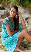 Load image into Gallery viewer, Silk Kaftan Tunic Dress/Top Pacifico
