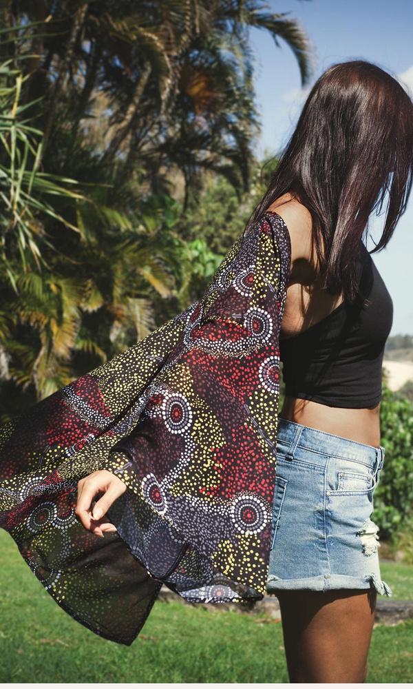 Aboriginal Art Kimono Dreamtime