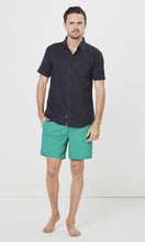 Load image into Gallery viewer, Linen Shirt Short Sleeve Navy

