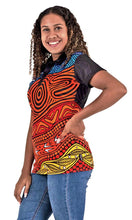 Load image into Gallery viewer, Aboriginal Art Ladies Fitted Polo Together
