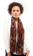 Load image into Gallery viewer, Aboriginal Art Scarf Hunters Tracks
