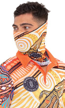 Load image into Gallery viewer, Aboriginal Art Faceshield/Snood Jumping Crocodile,
