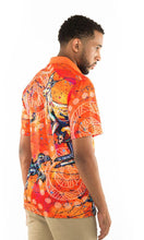 Load image into Gallery viewer, Aboriginal Art Unisex Polo Kangaroo &amp; Goanna Dreaming
