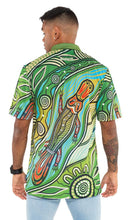 Load image into Gallery viewer, Aboriginal Art Unisex 50+ UPF Polo Platypus River
