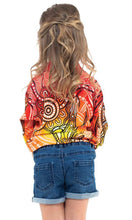 Load image into Gallery viewer, Aboriginal Art Kids Unisex 50+ UV Long Sleeve Polo Sunset Goanna
