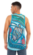 Load image into Gallery viewer, Aboriginal Art Premium Men&#39;s Singlet Sea Turtles Journey
