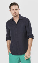 Load image into Gallery viewer, Linen Shirt Long Sleeve Navy
