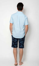 Load image into Gallery viewer, Linen Shirt Short Sleeve Blue
