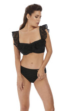 Load image into Gallery viewer, Marseille Black UW Bardot Bikini Top, Pre-Order D Cup to G Cup
