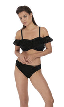 Load image into Gallery viewer, Marseille Black UW Bardot Bikini Top, Pre-Order D Cup to G Cup
