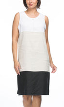 Load image into Gallery viewer, Linen Dress Spliced Round Neck
