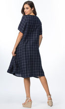 Load image into Gallery viewer, Linen Dress Side Gathered Check
