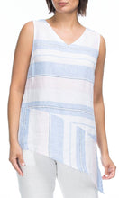 Load image into Gallery viewer, Linen Top Sleeveless Spliced Stripe

