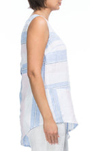Load image into Gallery viewer, Linen Top Sleeveless Spliced Stripe
