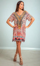 Load image into Gallery viewer, Silk Dress V Neck Cold Shoulder Aleppo
