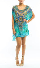 Load image into Gallery viewer, Silk Kaftan Tunic Dress/Top Pacifico
