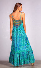 Load image into Gallery viewer, Silk Dress Frill Strap Maxi Atlantis
