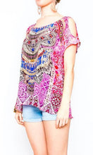 Load image into Gallery viewer, Silk Top Cold Shoulder Moroccan Romance
