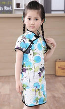 Load image into Gallery viewer, Children's Cheongsam Cotton Print Summer, Size 1 Year to 11 Years
