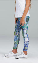 Load image into Gallery viewer, Aboriginal Art Kids Leggings Coastal Dreaming
