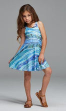 Load image into Gallery viewer, Aboriginal Art Kids Skater Dress Dabil Water Country
