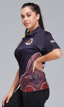 Load image into Gallery viewer, Aboriginal Art Unisex Polo NAIDOC 2020 Voice of Land with Pocket

