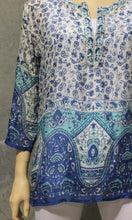 Load image into Gallery viewer, Silk Kurta Kaftan Short Small Flower Border Print

