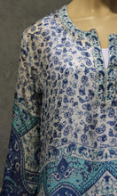 Load image into Gallery viewer, Silk Kurta Kaftan Short Small Flower Border Print
