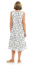 Load image into Gallery viewer, Linen Dress Sleeveless Crop Circle Print, Sizes 12 - 18

