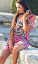 Load image into Gallery viewer, Silk Top Cold Shoulder Moroccan Romance
