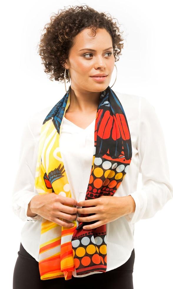 Aboriginal Art Scarf Spiritbird: Flying Together