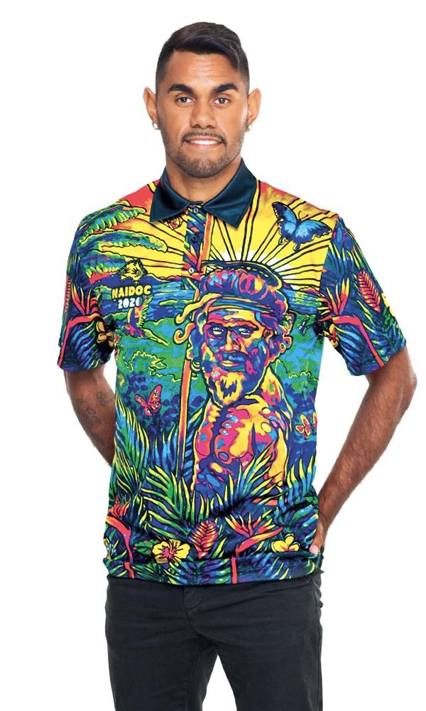 Aborginal Art Unisex Polo NAIDOC 2020 Rainforest Warrior