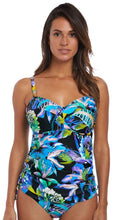 Load image into Gallery viewer, Paradise Bay Aqua Multi UW Twist Front Tankini Top
