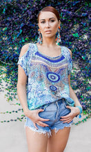 Load image into Gallery viewer, Silk Top Cold Shoulder Amalfi Azure
