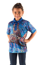 Load image into Gallery viewer, Aboriginal Art Kids Unisex Polo Green Sea Turtle Dreaming
