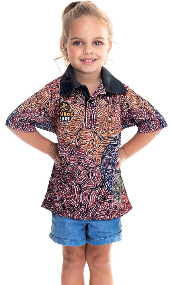 Aboriginal Art Kids Unisex Polo NAIDOC 2020 Our Many Tribes
