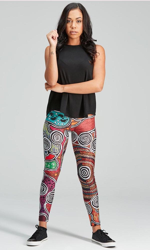 Aboriginal Art Adults Leggings Weaving through Time