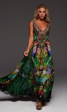 Load image into Gallery viewer, Silk Dress Maxi Tropical Love
