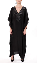 Load image into Gallery viewer, Silk Kaftan Long Monochrome Black, AUS Sizes 10 - 16
