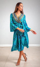 Load image into Gallery viewer, Silk Dress Bell Sleeve Atlantis
