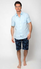 Load image into Gallery viewer, Linen Shirt Short Sleeve Blue

