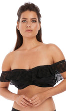 Load image into Gallery viewer, Marseille Black UW Bardot Bikini Top, Pre-Order D Cup to G Cup
