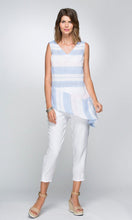 Load image into Gallery viewer, Linen Top Sleeveless Spliced Stripe
