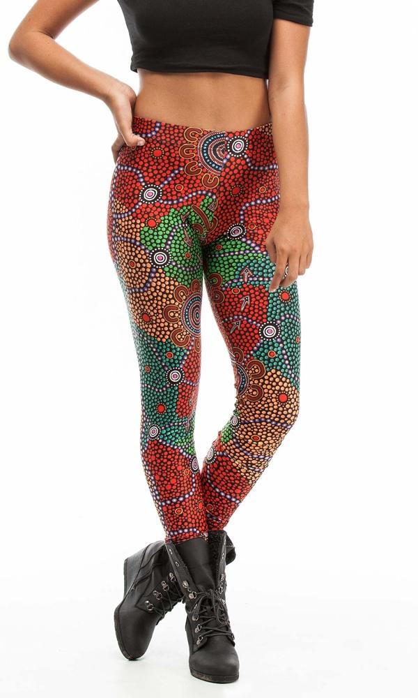 Aboriginal Art Adults Leggings Strength Through Language